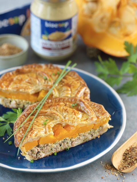 Tourte au potimarron, boeuf et moutarde