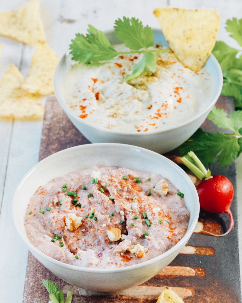 Recette apéro originale et végé - Tartinade aux haricots rouges & blancs